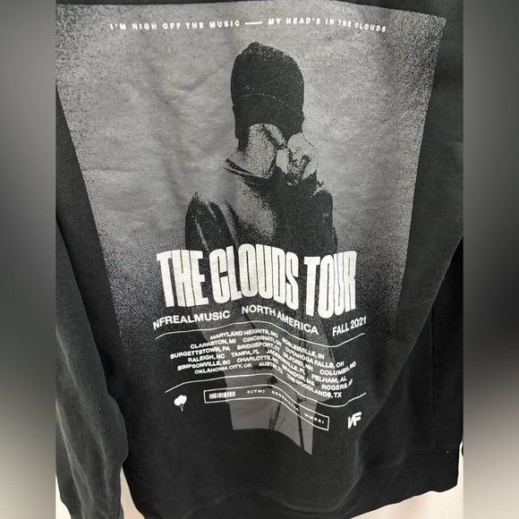 NF The Clouds Tour Fall 2021 Adult Black Hoodie Sz Medium Christian Rap Hip Hop - Picture 9 of 10